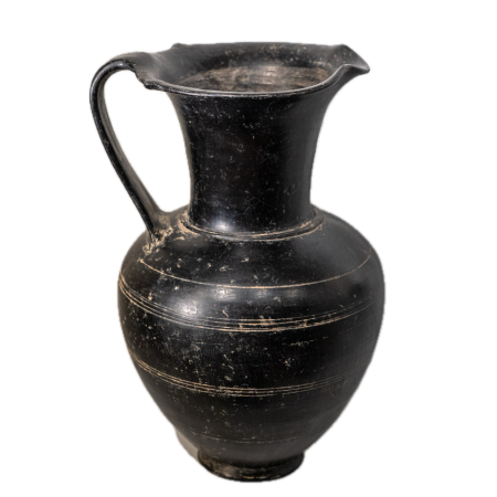 Grande œnochoé en céramique noire « Bucchero Nero »
